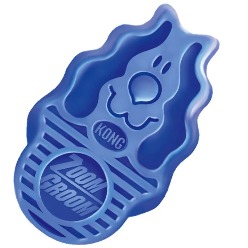 Blaue Gummibürste KONG ZoomGroom
